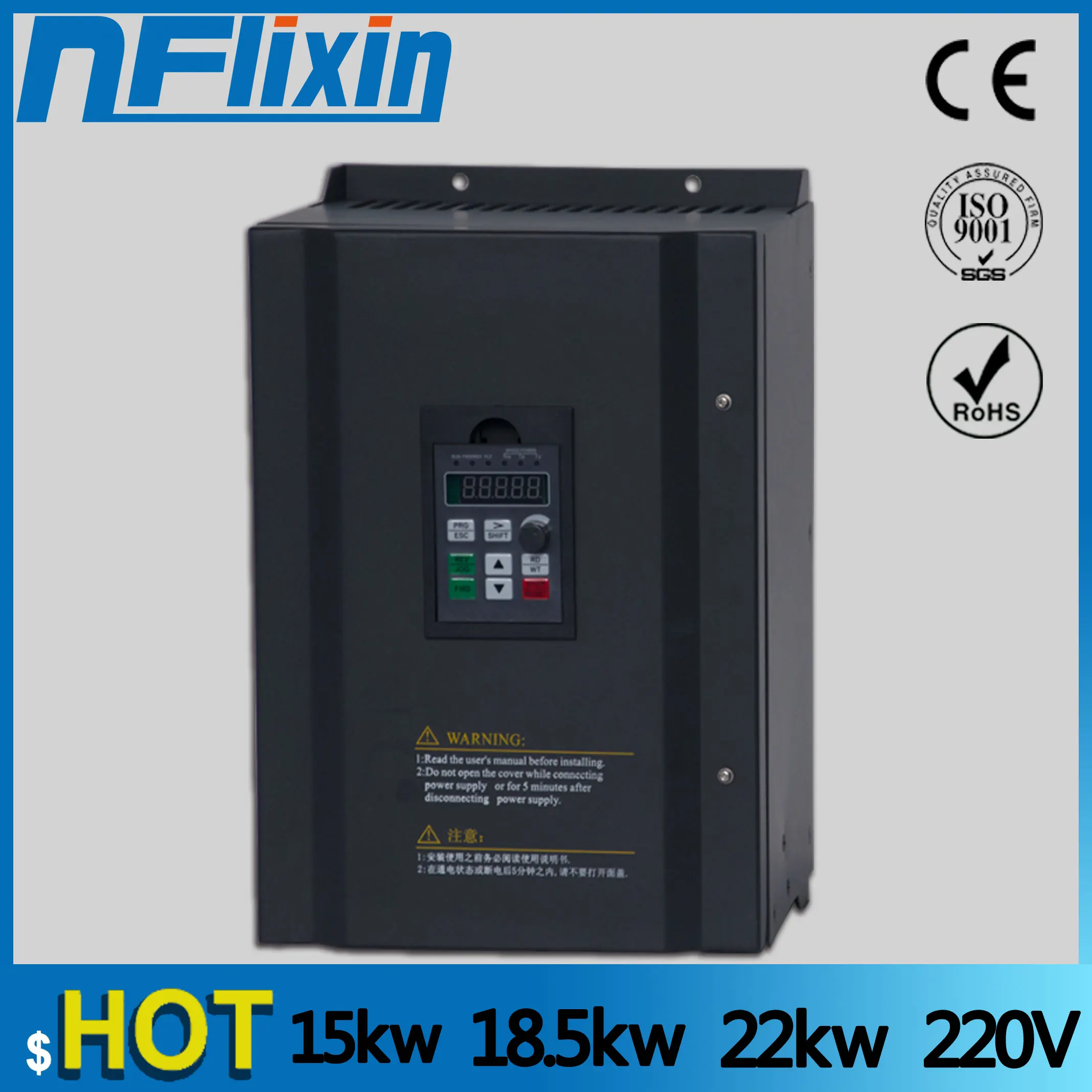 15kw/18.5kw/22kw 220v однофазный вход 380v 3 фазовый выходной преобразователь частоты