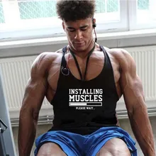 2018 Body building Tank Men Sleeveless Shirt Fitness Men’s Cotton Singlets Muscle Clothes Workout printing Vest Vest