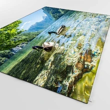 Зеленый цветочный синий озёр в уток животные 3d принт Нескользящая микрофибра Гостиная декоративный современный моющийся коврик