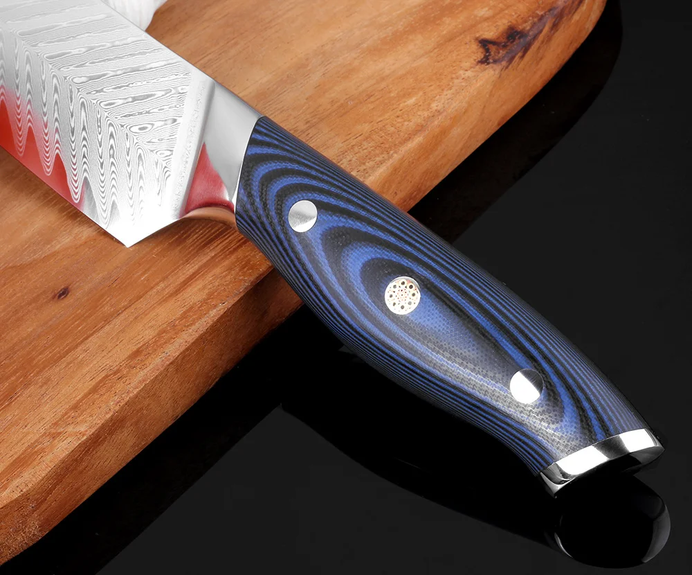  XITUO Pro Chef Knife Japanese Damascus AUS10 Steel Kitchen Knife Santoku Frozen Salmon Slicing Knif - 32917075561
