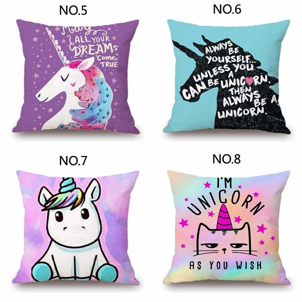 Мультфильм Единорога печати Наволочки кровать талии для дома|pillow case bed|printed pillow