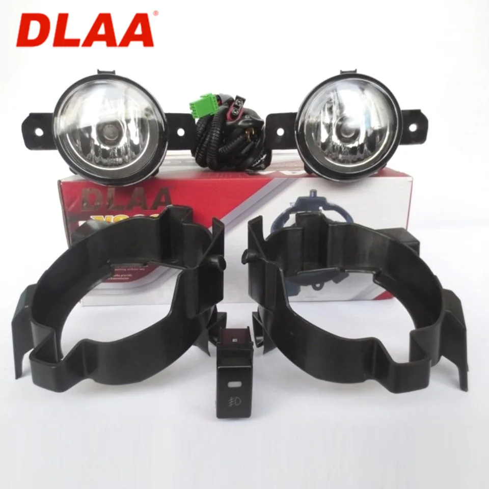 Для Nissan Qashqai J10 2008 2010 Комплект противотуманных фар с проводами и кнопкой (DLAA