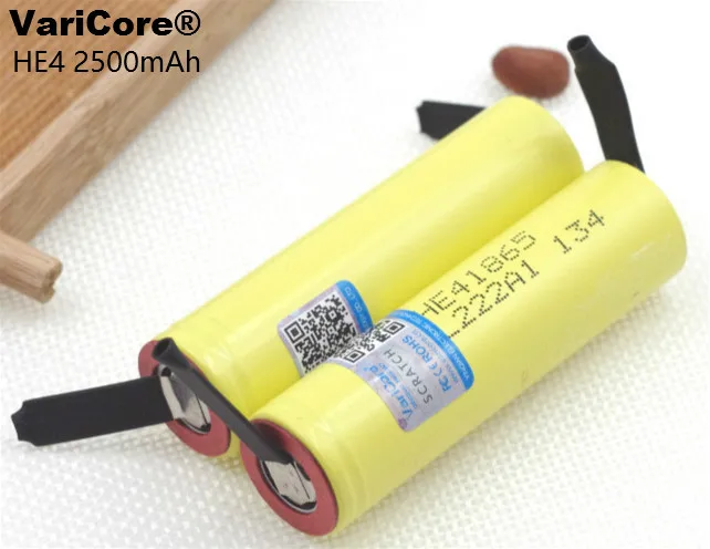 

VariCore Original 18650 he4 3.6V Battery 2500mAh 20A 35A high drain HE4 18650battery power tools DIY Nickel