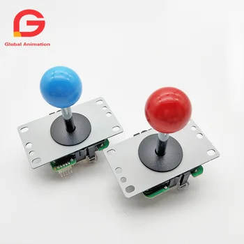 Joystick 2 uds copia Sanwa de alta calidad 5 pines 8way Long Stick con bola multicolor para Máquina de juego de salón recreativo consola de caja Pandora