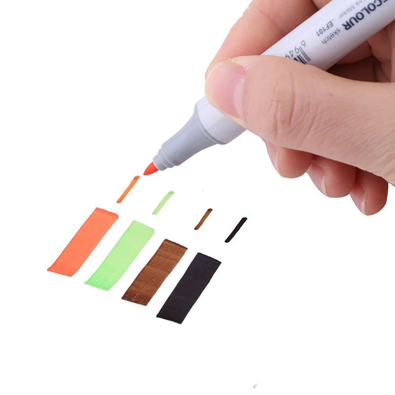 Najtaniej Finecolour EF101 zestaw do szkicowania na bazie alkoholu Twin Marker Brush nietoksyczne markery do przyborów szkolnych 24 36 48 72 zestaw kolorów w torbie