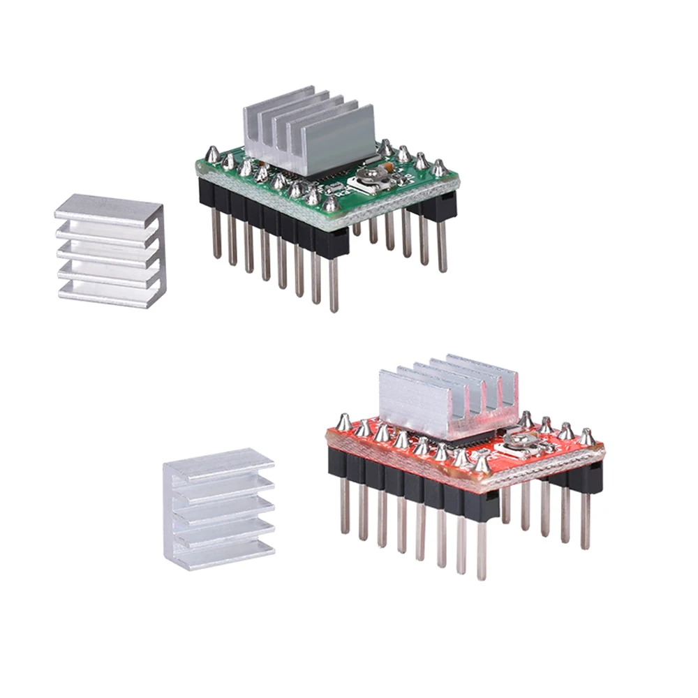 3D Printer Parts A4988 DRV8825 Stepper Motor Driver with Heat Sink for SKR V1.3 1.4 GTR V1.0 RAMPS 1.4 1.6 MKS GEN V1.4 Board A4988 Green