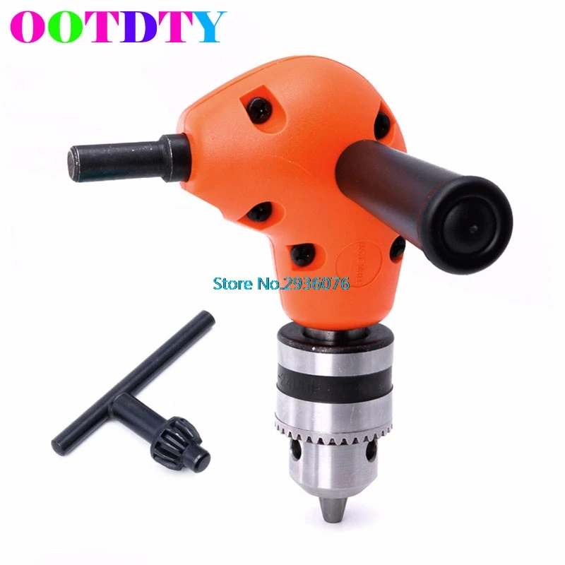 

OOTDTY 3/8" Grip Right Angle 90 Degree Drill Attachment Handle Key Chuck Adapter APR3_10