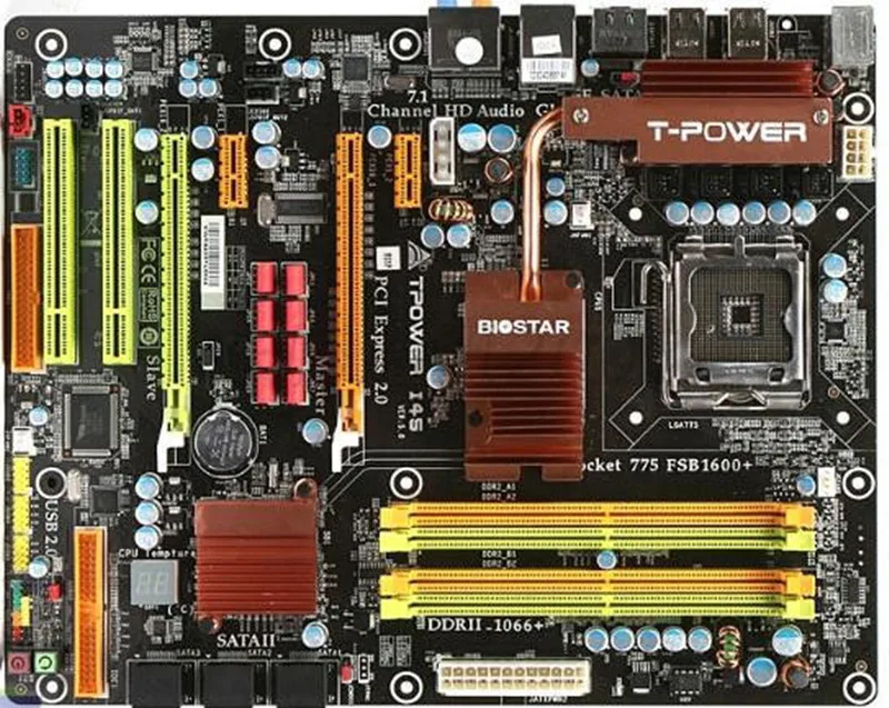 Для BIOSTAR TPOWER I45 оригинальная настольная материнская плата P45 LGA 775 DDR2 SATA2 USB2.0 ATX