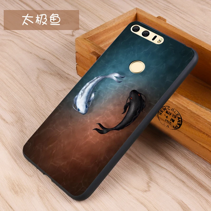 Huawei honor 8 Case Original Cover for Huawei honor 8 Case Bag honor 8 Cover Skin Wolf Fish Skull Fundas 100% 18