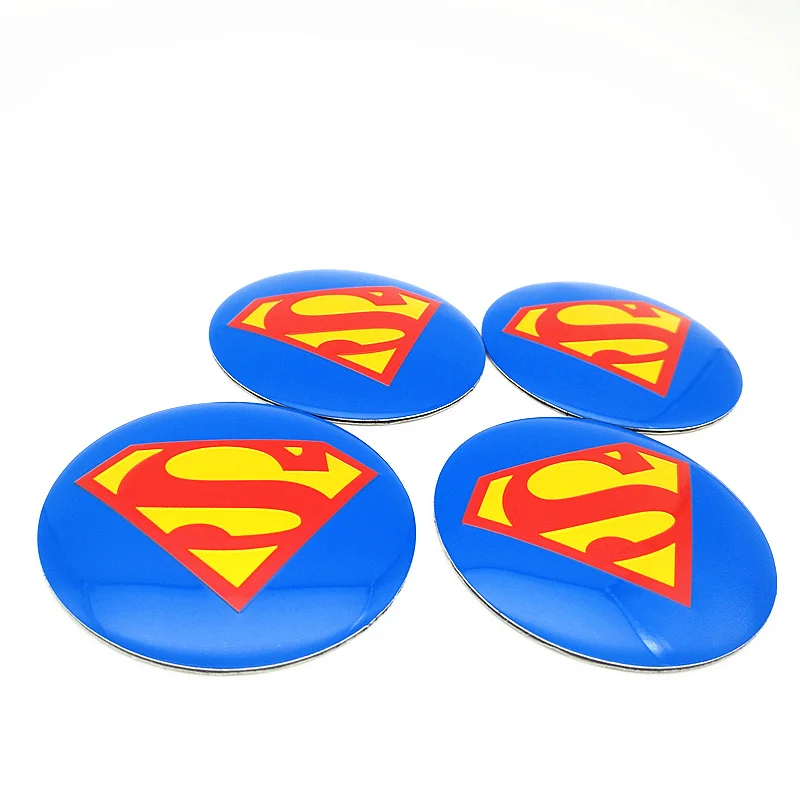 FDIK 4pcs 56.5mm superman logo aluminum car emblem Wheel Center Hub sticker Rim badge For mercedes bmw vw audi car-styling