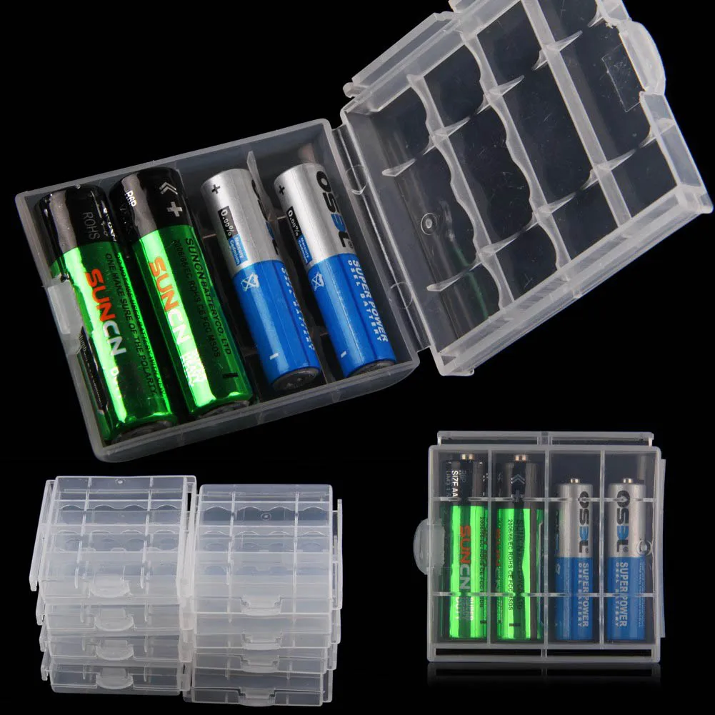 10pcs New Useful Hard Plastic full Case Cover Holder AA / AAA Battery