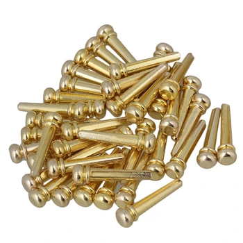 

Yibuy 60 x Golden Slotted Brass Acoustic Guitar Bridge Pins End Pins Set