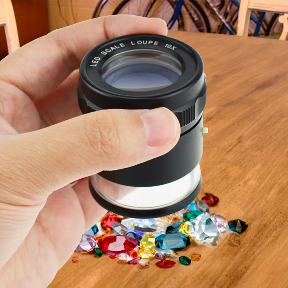 10x vergroting 8 LED licht glazen frame diagram juwelier oog vergrootglas 25 mm veld uitzicht