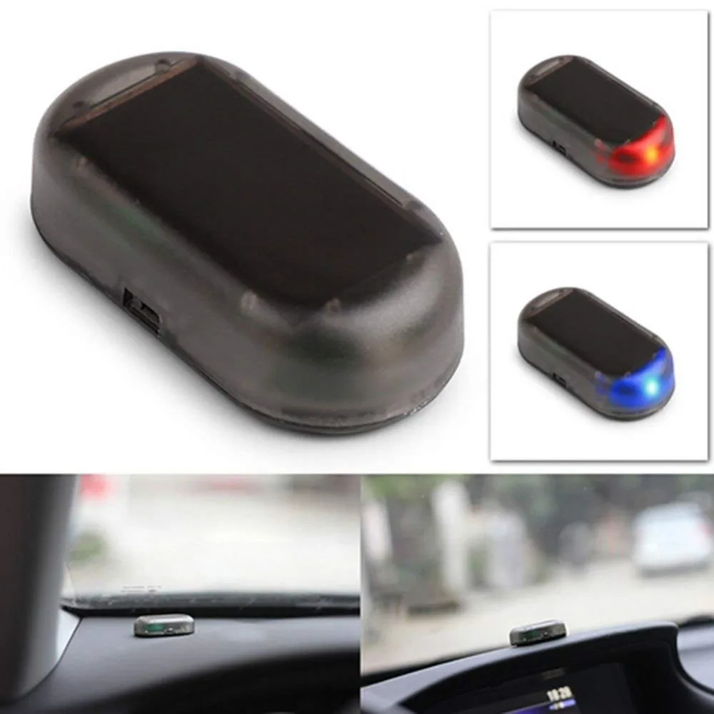 Sistema de Aviso de Segurança Conduziu a Luz do Flash Alarme de Carro Solar do Diodo Emissor de Luz Roubo Carro Universal Piscando Falso 9 Universal Conduziu A Luz do Flash Piscando