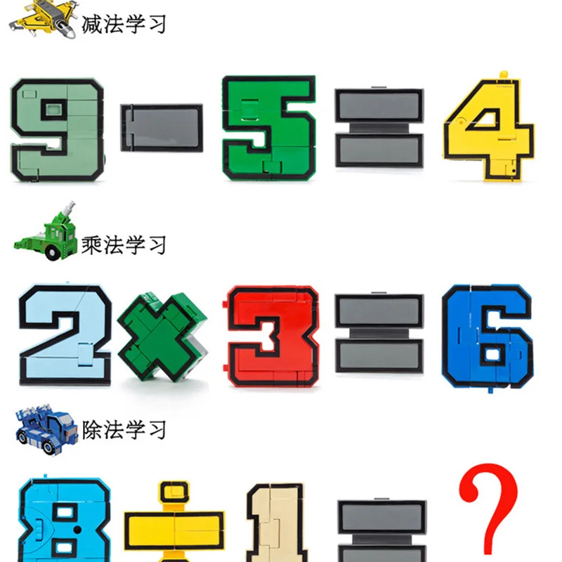 15 шт./компл. Магия чисел преобразования буквы символ сборки аниме деформации робот фигурки toboter развивающие игрушки