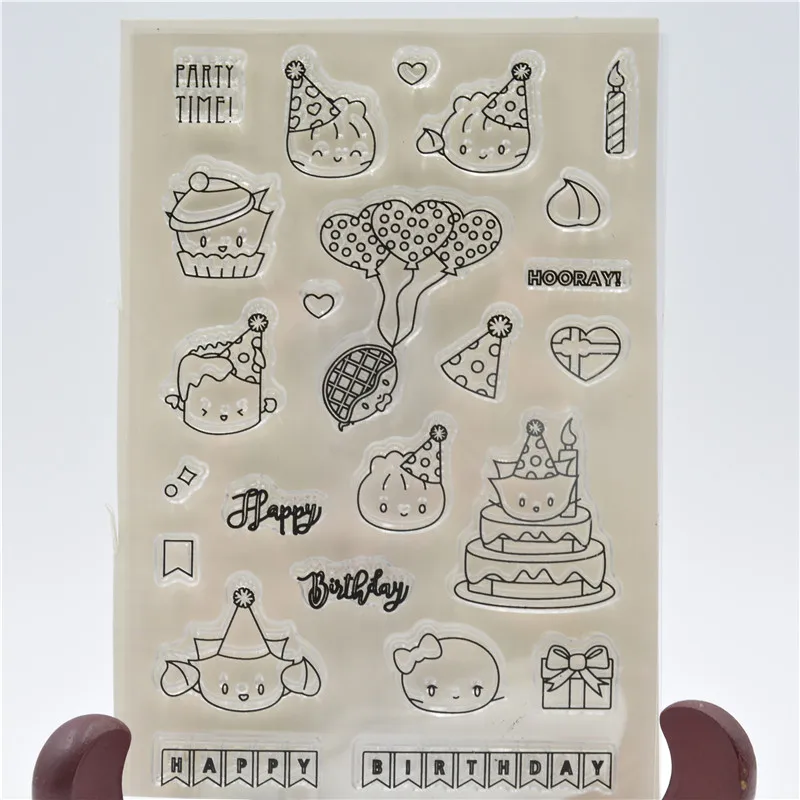 

It's Party Time! Transparent Clear Silicone Stamp/Seal for DIY scrapbooking/photo album Decorative clear stamp sheets FXL008