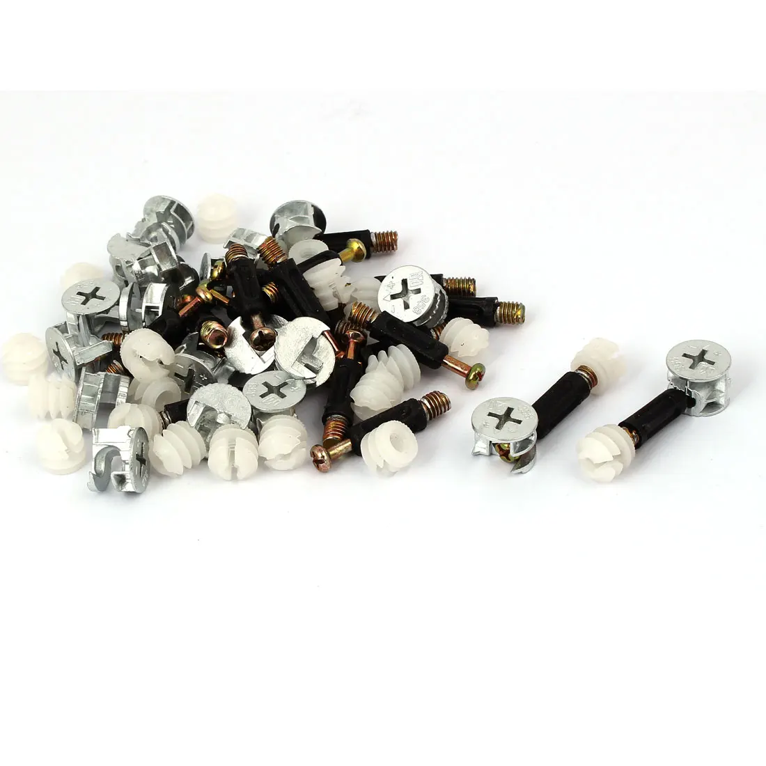 

UXCELL 20 Sets Furniture Cabinet Fixing Screw Eccentric Cam Dowel Pre-Inserted Nut Fitting