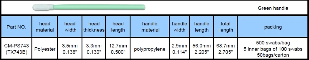 500 шт./пакет микро-механическая очистка малого и круглый наконечник полиэстер тампон CM-PS743