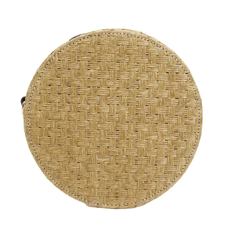 Women Round Straw Bags INS Popular Summer Female Weave Handbag Vintage Rattan Lady Shoulder Bag Travel Knit Circle Bolsa SS3162 (10)