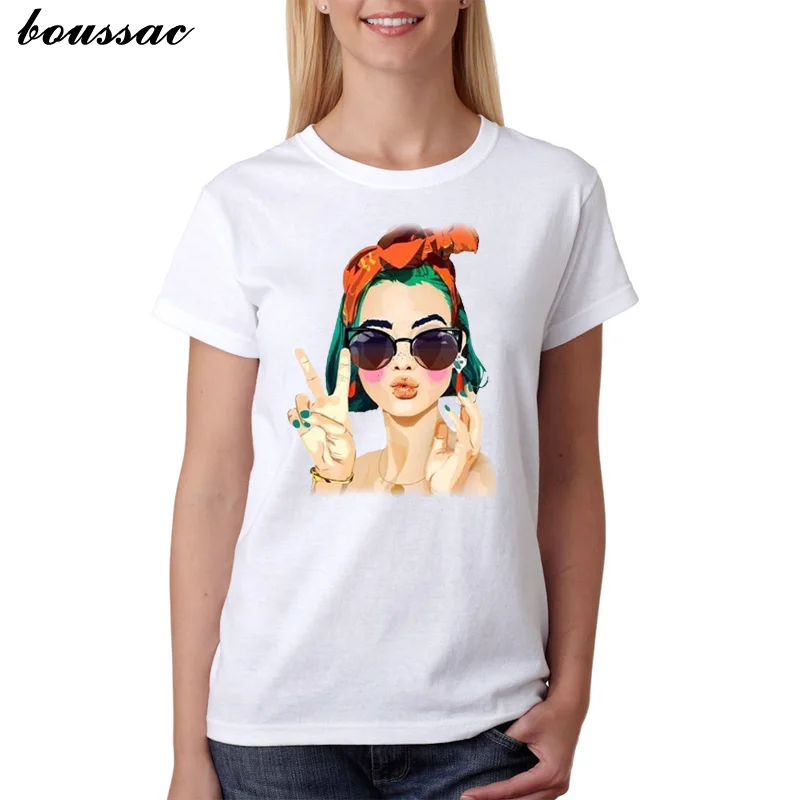 

2019 Fashion Cool Print Female T-shirt White Cotton Women shirts Summer Casual Harajuku T Shirt Femme Top Aesthetic korean style