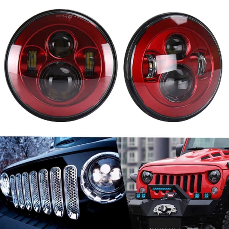 

7 inch Round LED Headlight With Hi/Lo Beam 7" Car Led Head Lamp Auto Driving Lights For Wrangler JK TJ LJ Suzuki Samurai Nissanv