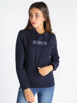 

Hooded sweatshirt with rhinestone