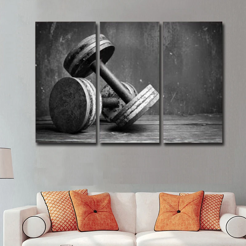 Buy GOODECOR HD Print Canvas art Dumbbells Fitness