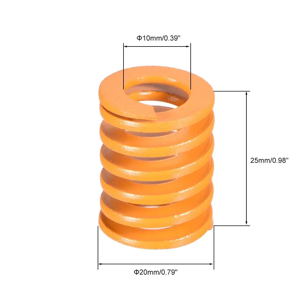 uxcell 8mm OD 40mm Long Light Load Compression Mould Die Spring Yellow 10pcs