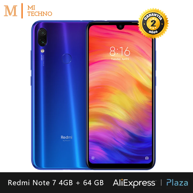 [Global Version] Xiaomi Redmi Note 7 smartphone HD + 6,3"(RAM 4GB + ROM 64GB, battery 4000 mAh, Camera 48MP's)