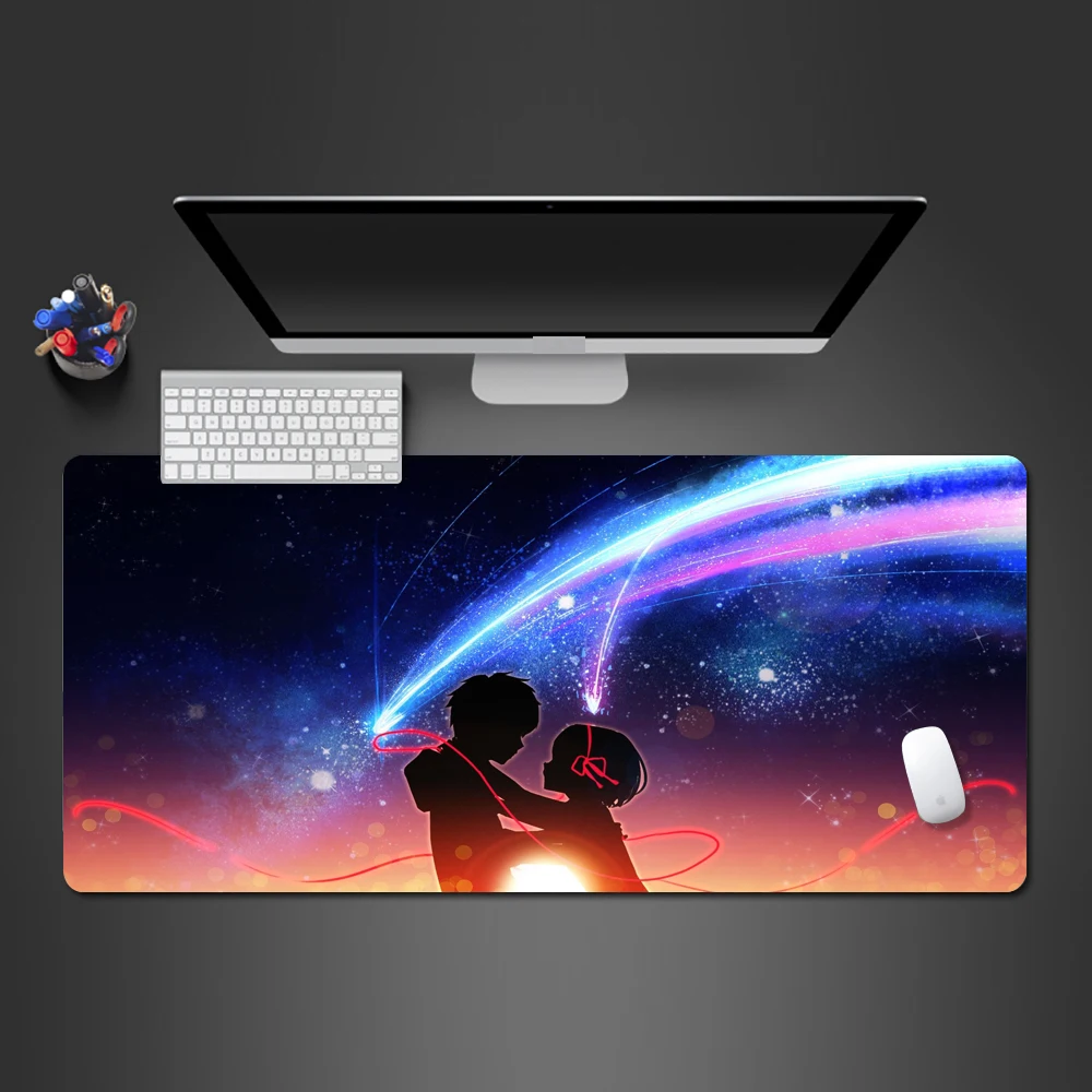 

Anime Your Name Mouse Pad Super Hot Gamer Gaming Mousepad Fashion Computer Keyboard Desk Mat Large Play Mats Best Gift