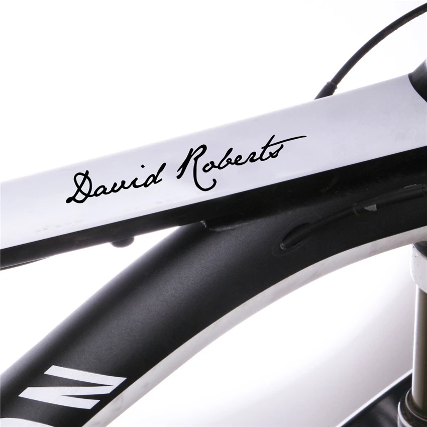 Bicycle Accessories 2 x Personalised Name Bike Frame Vinyl Stickers
