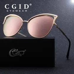 CGID Для женщин современная мода зеркало поляризационные Cateye Солнцезащитные очки UV400 MJ923