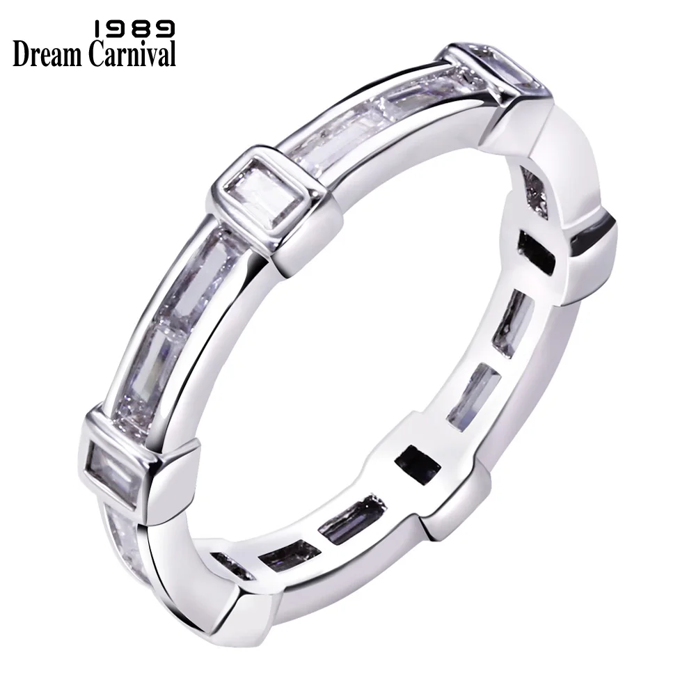 

DreamCarnival 1989 Buyer favourites Birthday gift for girls Cute jewelry Trendy Round Shape Clear CZ Small Tennis Rings YR7066