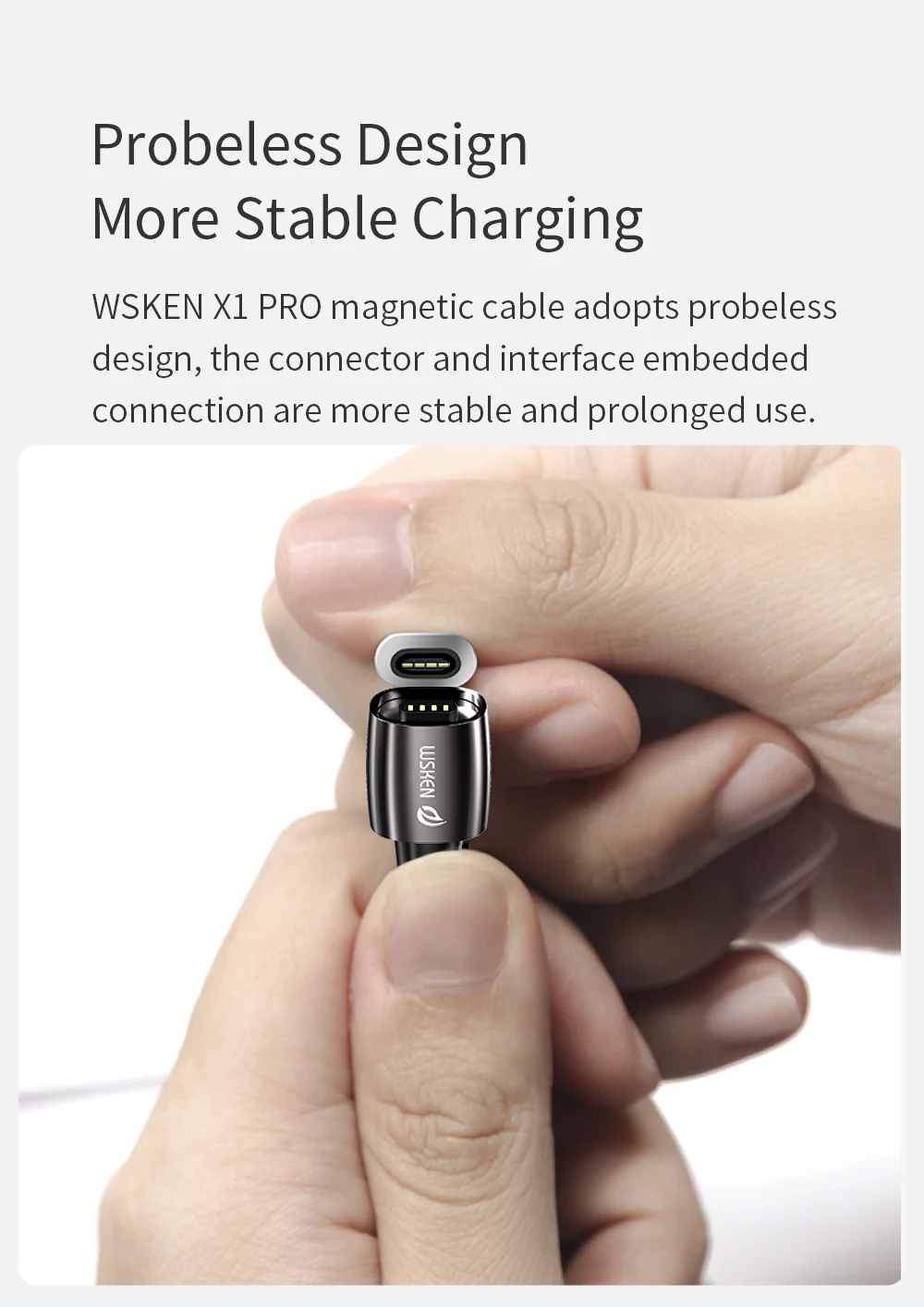 WSKEN Магнитный кабель для iPhone зарядное устройство X1Pro usb type C Micro USB кабель 3A Магнитный зарядный кабель для samsung USB C кабель провод