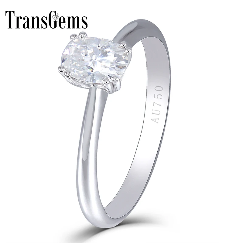 

Transgems 14K White Gold Center 2ct 7X8MM Cushion Cut F Color Lab Grown Moissanite Engagement Ring Wedding Gifts for Women