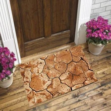 Еще коричневый высушенный треснутый грунт природа 3d узор принт Противоскользящий Декоративный Пол Дверной коврик Домашний вход гостиная