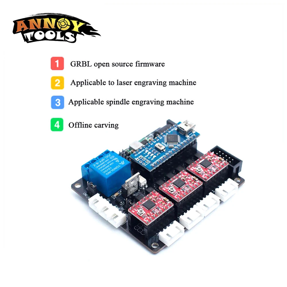 Engraving Machine 3 Axle CNC Engraving Machine Control Board with Control Panel 12V/5V for Woodworking DIY Engraving Machine 3 Axle CNC Engraving Machine Control Board with Control Panel 12V/5V for Woodworking DIY