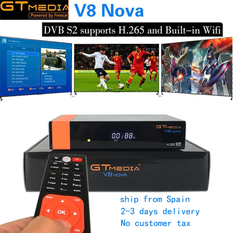 

New Gtmedia V8 Nova Built wifi DVB-S2 Freesat V8 Super Satellite TV Receiver GT media v8 nova receptor with Full HD 1080P