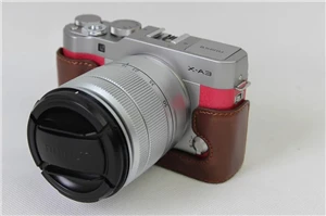 Новинка PU кожа Половина Чехол для Fuji Fujifilm XA3/XA10 цифровой X-A3 X-A10 Камера коричневый/черный/Кофе /розово-красный