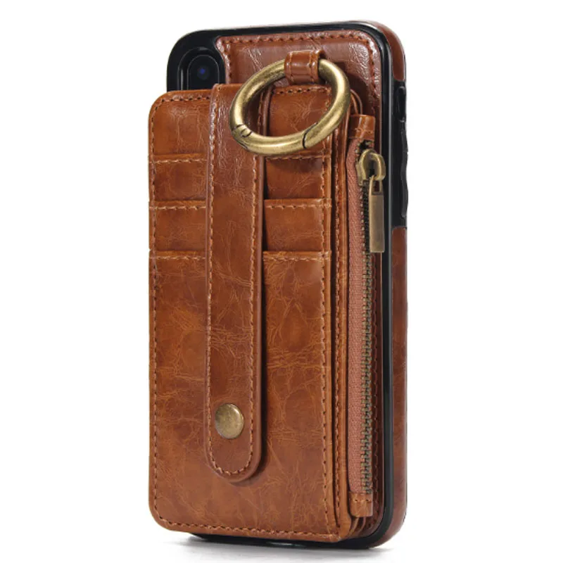 

ZENGXIXI Phone Case Business Multifunction For iphone x 8 Split Fashion Purse Card Holder Stand For iphone 8 Plus Leather Case