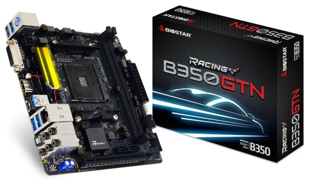 Материнская плата BIOSTAR B350GTN гоночная материнская для AMD Ryzen AM4 1700 1600 ITX DDR4 Hi Fi 7