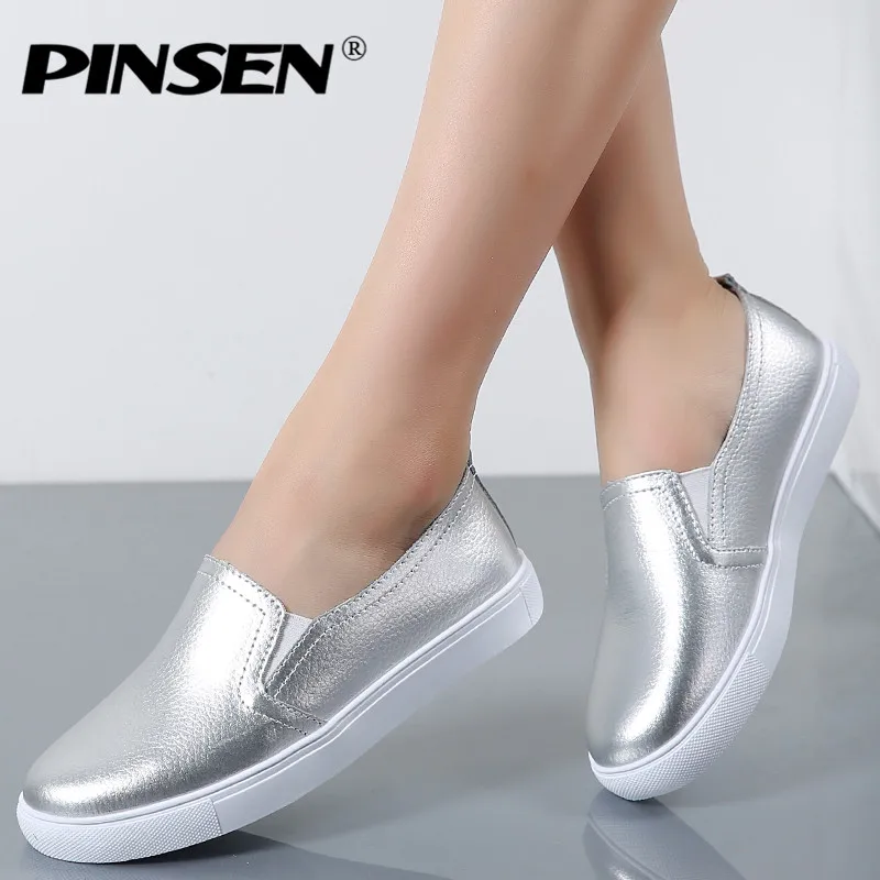 Koop PINSEN 2017 Hoge Kwaliteit Mode Vrouwen Flats Loafers Toevallige Lederen Schoenen Vrouw Loafer Slip Op Schoenen Voor Vrouwen Mocassins slipony