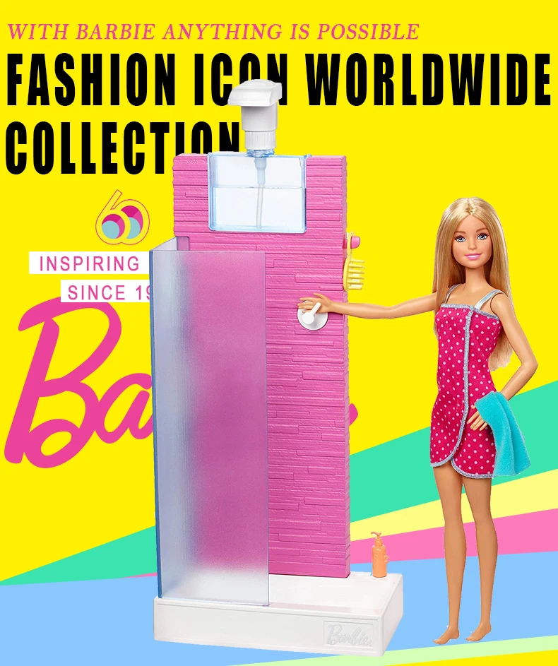 barbie shower playset