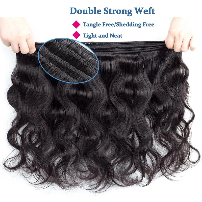 Remy Blue Hair Brazilian Body Wave Hair 4 Bundles Deals Natural Color 100 Remy Human Hair Weave Extension 10-26 Inch Healthy End (51)