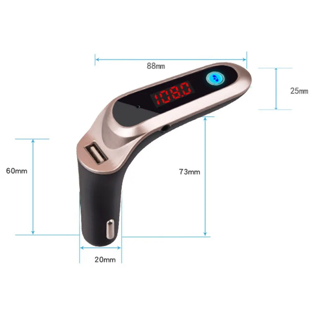 Автомобильный Bluetooth fm-передатчик беспроводной Handsfree светодиодный MP3-плеер USB зарядное устройство двойной USB 2.1A TF модулятор Быстрая зарядка