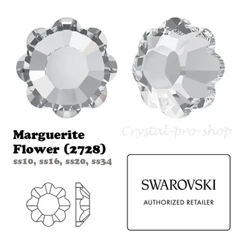 

Swarovski Elements Marguerite Flower (2728) Hotfix Iron On ( ss10 ss16 ss20 ) Crystal Flatback Rhinestones