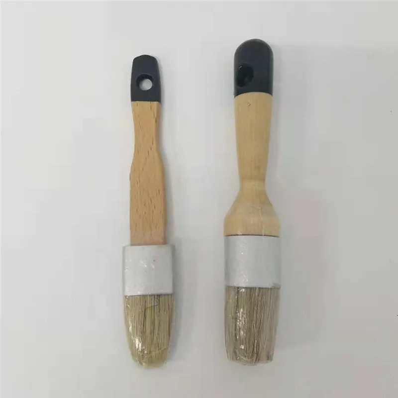 

2pc/set Chalked Paint Waxing Combination 2 Brush 1 Inch Round and Flat Detail Brushes Use with all kinds of chalked Paint