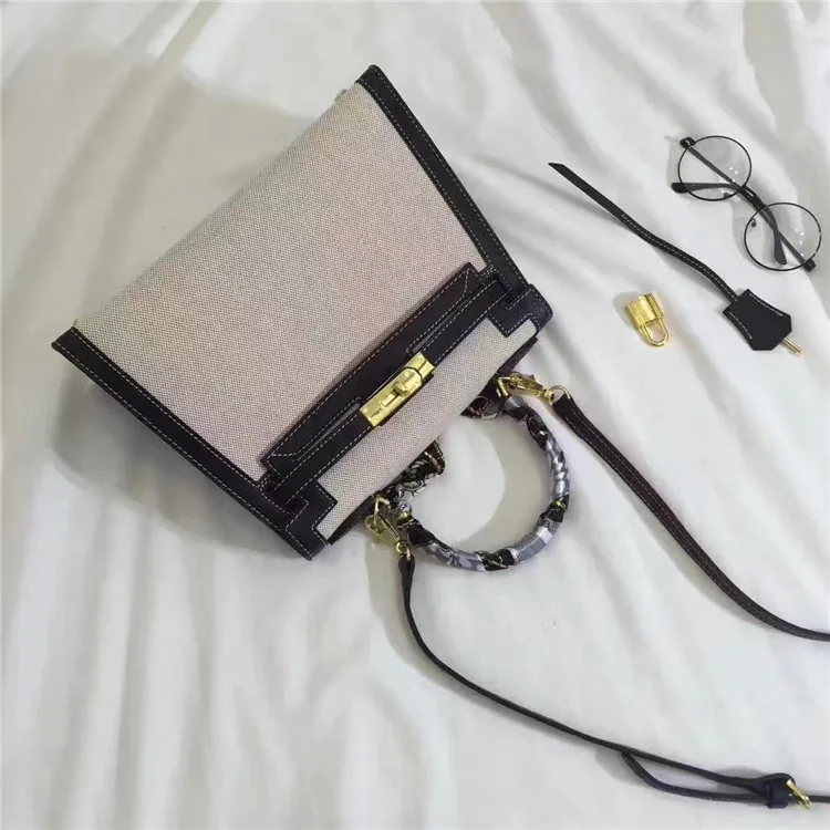 fashion custom canvas color contrast crossbody bag high quality single shoulder bag string female handbag c264