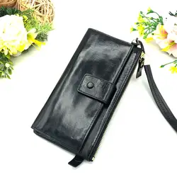 Из натуральной кожи Для женщин zzipper бумажник портмоне женский Леди Длинные Handy карты женский подарок стильный телефон сумка новый тренд