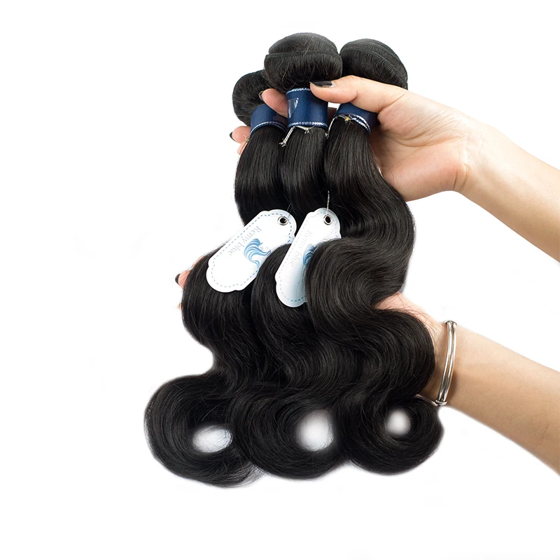 Remy Blue Hair Brazilian Body Wave Hair 4 Bundles Deals Natural Color 100 Remy Human Hair Weave Extension 10-26 Inch Healthy End (26)